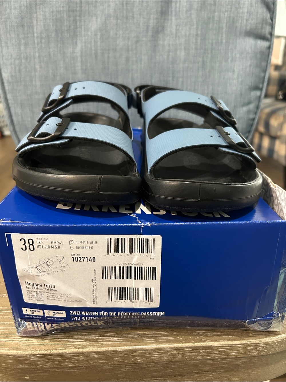 Birkenstock Blue and Black Two-Strap Sandals - Picture 2 of 8